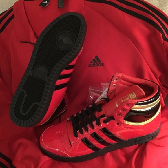NWT- Mens Adidas Top Ten High OG #FV5501-Scarlet/Black Size 12.5 - Picture 11 of 13